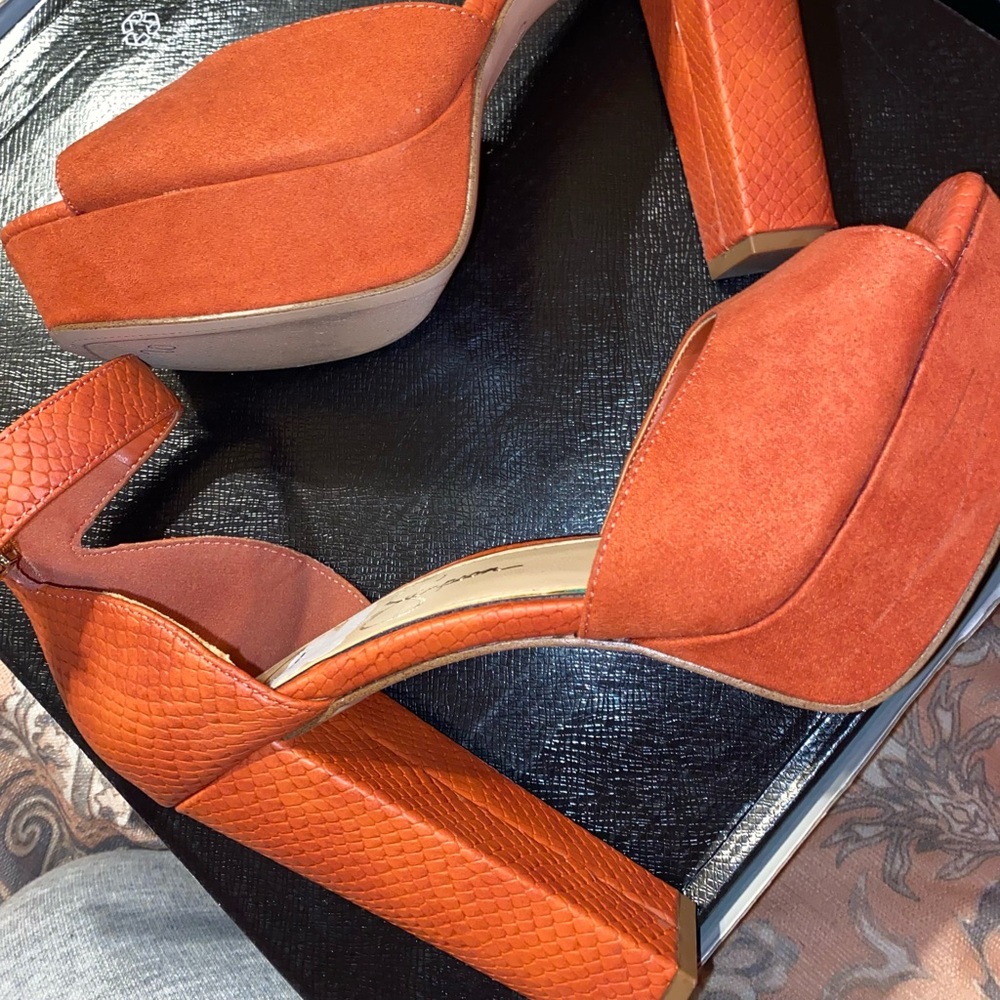 Jessica Simpson snake print heels